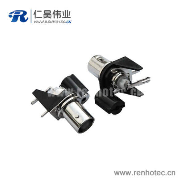 EB-001-0001 bnc母头黑色塑料外壳弯式50欧姆pcb板同轴接插件