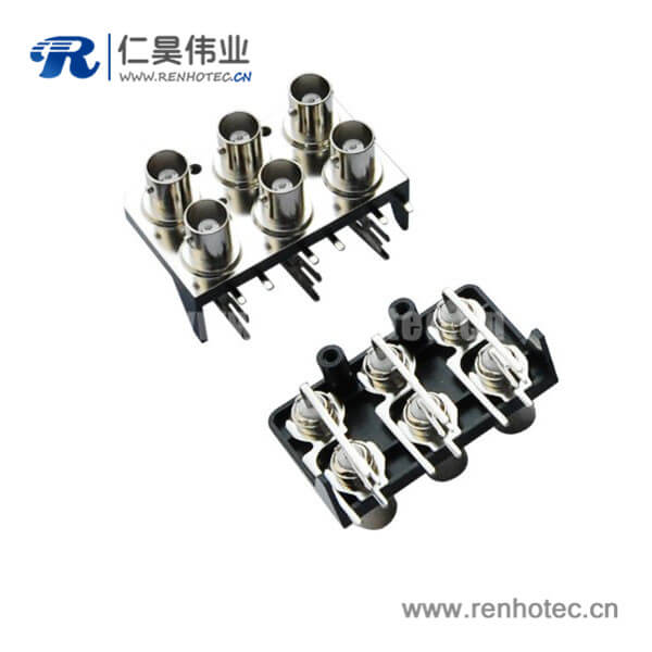 EB-001-0014 BNC弯式母头接pcb接插件射频同轴锌合金