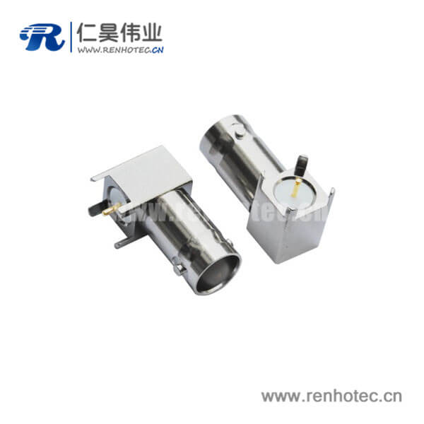 EB-001-0027 bnc视频接插件弯式引脚母头接PCB板端