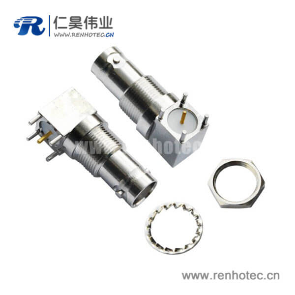 EB-001-0031 bnc同轴电缆接插件 75欧姆方形5引脚弯式母头 PCB板