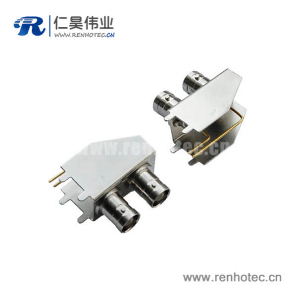 EB-001-0051 bnc母座弯式射频同轴锌合金接PCB板端