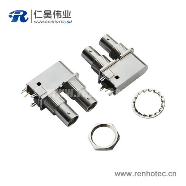EB-001-0054 bnc同轴射频接插件锌合金穿墙母头接PCB板