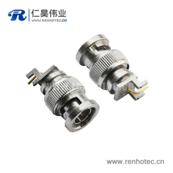 EB-001-0055 BNC公头50欧姆弯式射频同轴接插件接PCB板端