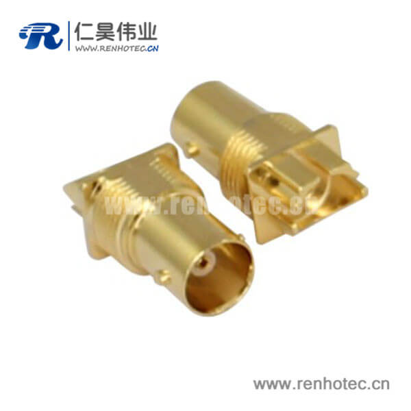 EB-001-0058 BNC射频同轴接插件直式母头镀金PCB贴板