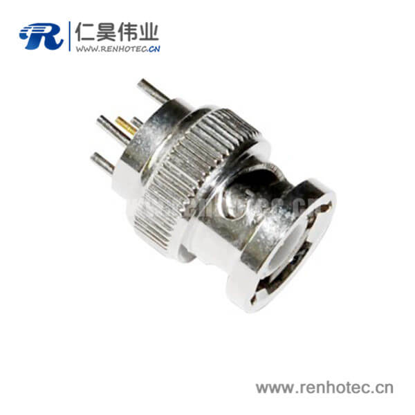 EB-001-0059 BNC直式锌合金反极插头射频同轴接插件PCB板端