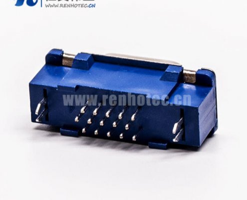 直插式180°db9母头蓝色胶芯子高密度接插件接PCB板