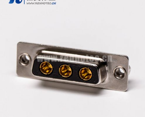 大电流db3w3母座180°焊板铆锁接PCB板混合型接插件