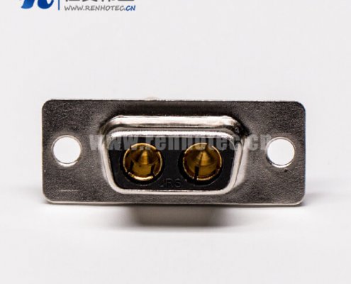 d sub焊接式2w2大电流直式光孔铆合母座接PCB板