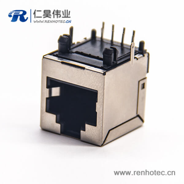 rj45接口直式母座DIP式接PCB板带屏蔽插座8p8c