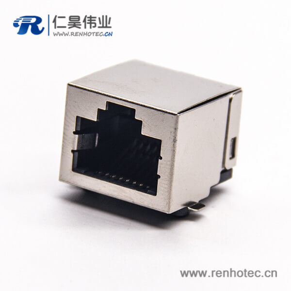模块rj45接插件弯式屏蔽插座SMT接PCB板