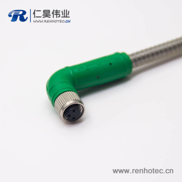 m8成型接插件弯式母头对母头注塑线3芯不带屏蔽 m8成型接插件弯式母头对母头注塑线3芯不带屏蔽