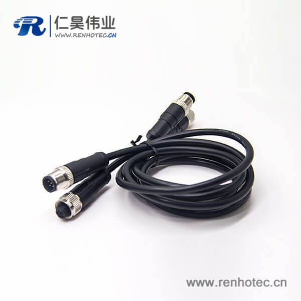 m12传感器电缆C扣5芯母头双边工业防水传感器 m12传感器电缆C扣5芯母头双边工业防水传感器