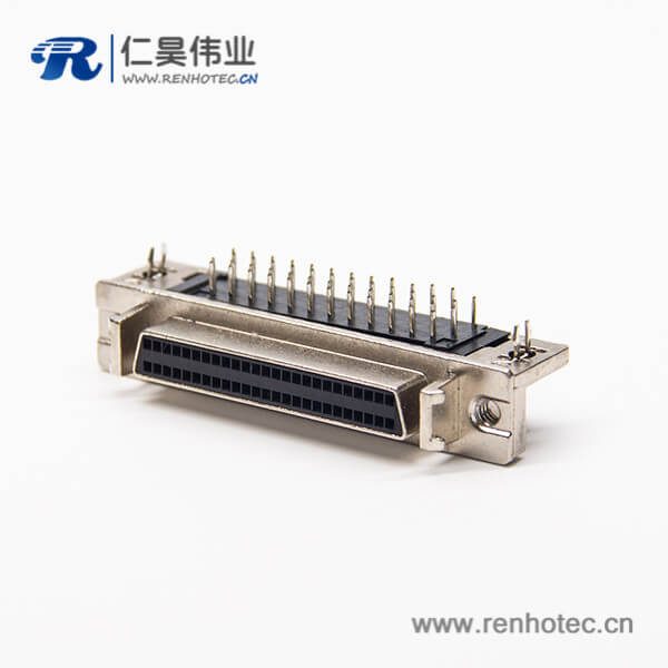 SCSI50p接插件弯式90度母头插PCB板