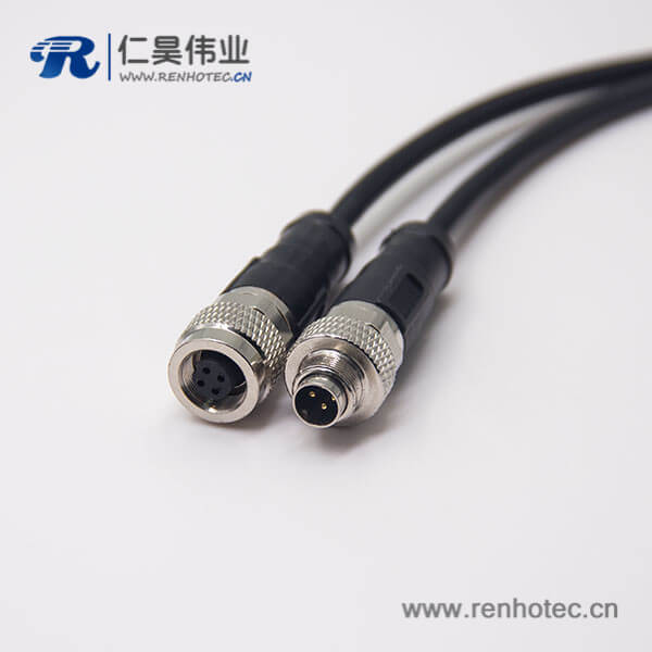 4芯电缆接插件直式公转母组装电缆接头