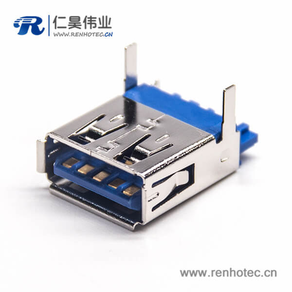 USB3.0A母焊线90度直角带90度1U''