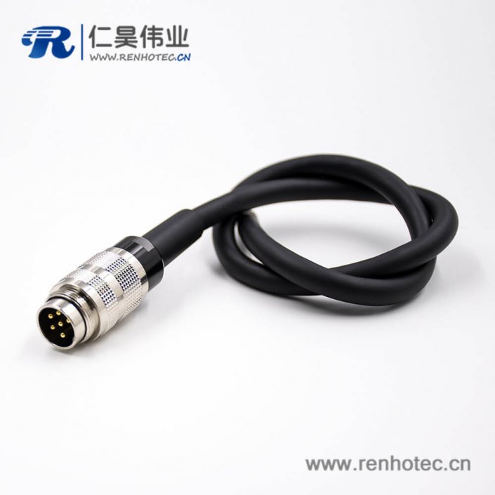 M16圆形接插件公头直式线束6芯A扣注塑成型接线焊接传感器 M16圆形接插件公头直式线束6芯A扣注塑成型接线焊接传感器