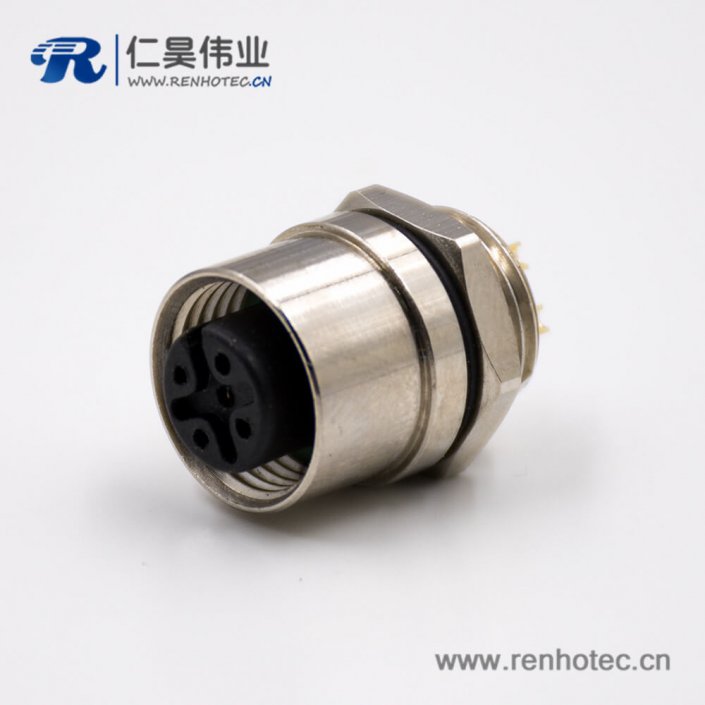M125芯板端插座A扣直式公头接线焊接式全金属后锁板接插件 M125芯板端插座A扣直式公头接线焊接式全金属后锁板接插件