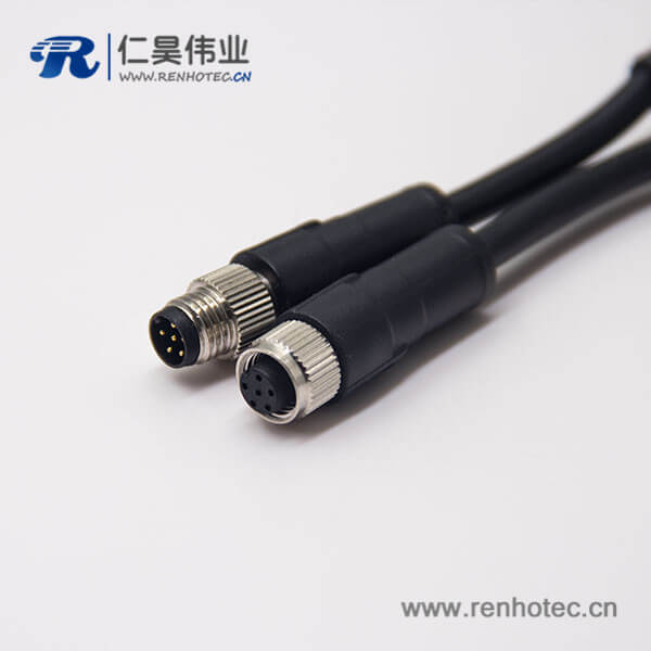 m12 5芯电缆公转母不带屏蔽直式A型1M AWG22