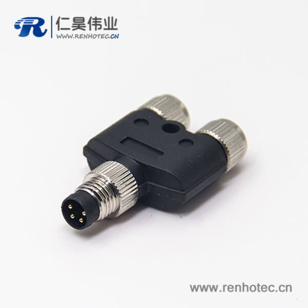 m8 y型接插件一公转两母4pin转接头 m8 y型接插件一公转两母4pin转接头