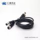 m12传感器电缆C扣5芯母头双边不带屏蔽工业防水传感器0.5M AWG22