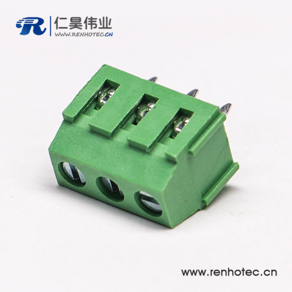 绿色接线端子3芯直式螺钉式接插件插PCB板