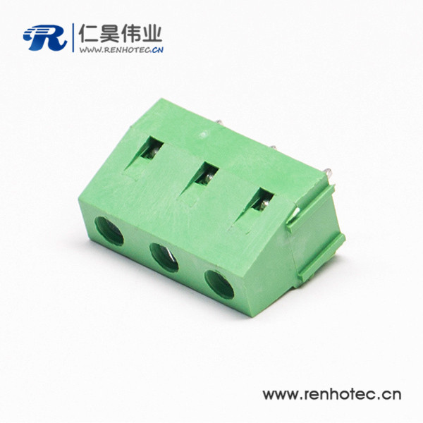 绿色的3芯穿孔式接线端子直式PCB板螺钉式接插件
