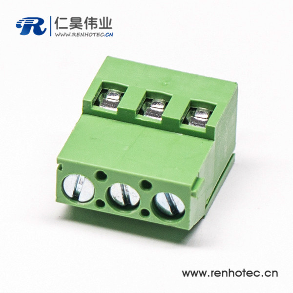 螺钉3芯绿色直式端子穿孔式插PCB板端子接接线