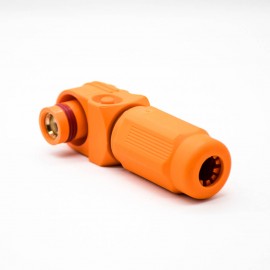 新能源橙色IP67电源储能接插件14mm单芯塑料400A接线弯式插头