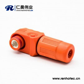 电池储能IP67单芯接线接插件120A弯式插头塑料橙色6mm