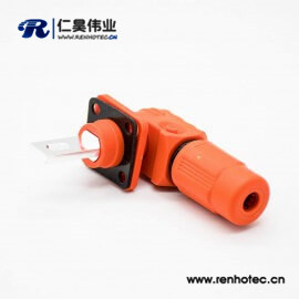 电池储能防水IP67接插件橙色塑料400A单芯14mm公母插座插头直弯对接高压
