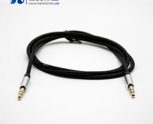 耳机插头3.5mm3极公对公直式音频线黑色0.5米-3米