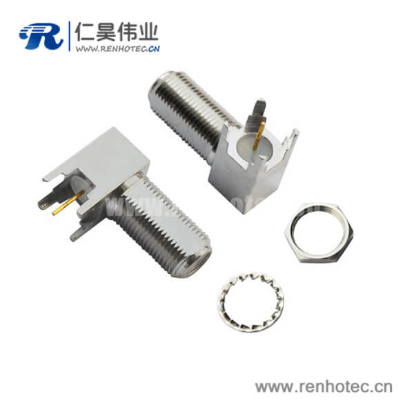RHT-611-0004 f射频同轴接插件pcb板端接插件弯式穿墙式母头