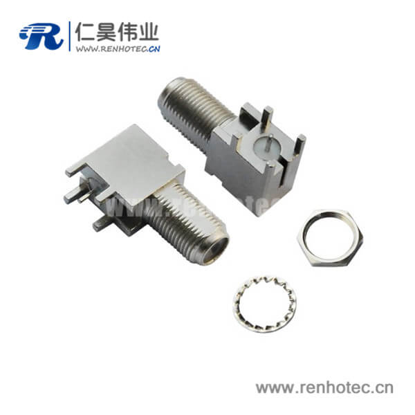RHT-611-0005 f头接插件pcb插板接插件弯式穿墙式母头