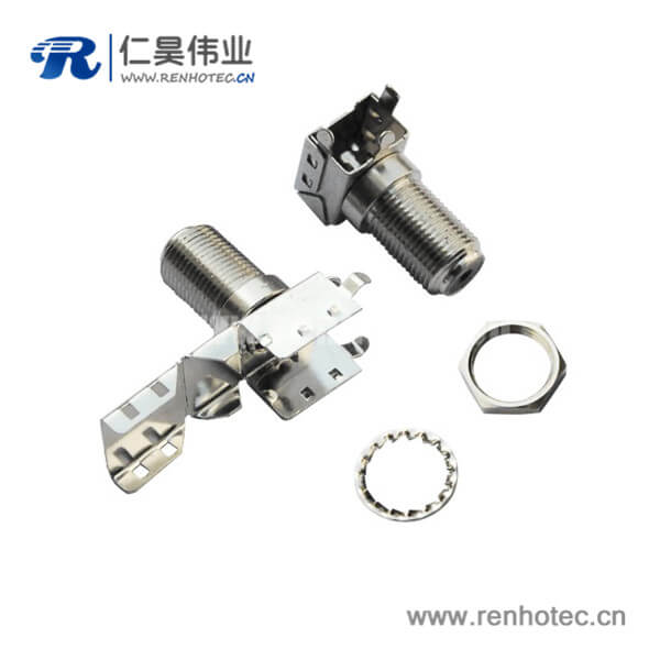 RHT-611-0008 F头弯式母头pcb 接插件板端射频同轴穿墙