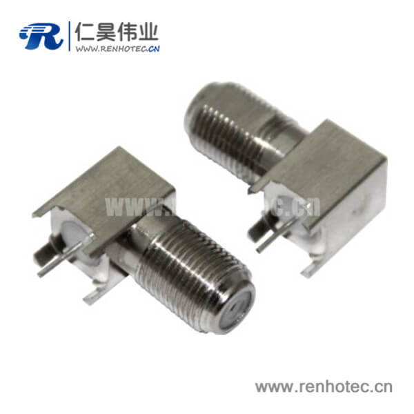 RHT-611-0009 f型接插件母头pcb 板接插件射频同轴弯式