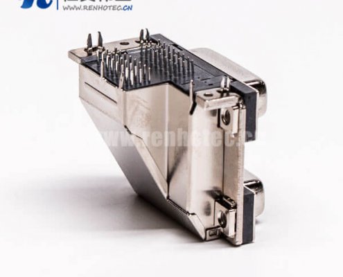 DVI24+1接插件双胞胎母头弯式鱼叉插PCB板接插件