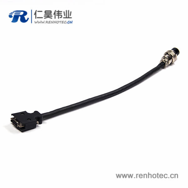 SCSI 接插件HPCN型14芯公头螺丝锁接式接插件转GX 15芯母头直式航空插头线材1米 SCSI 接插件HPCN型14芯公头螺丝锁接式接插件转GX 15芯母头直式航空插头线材1米