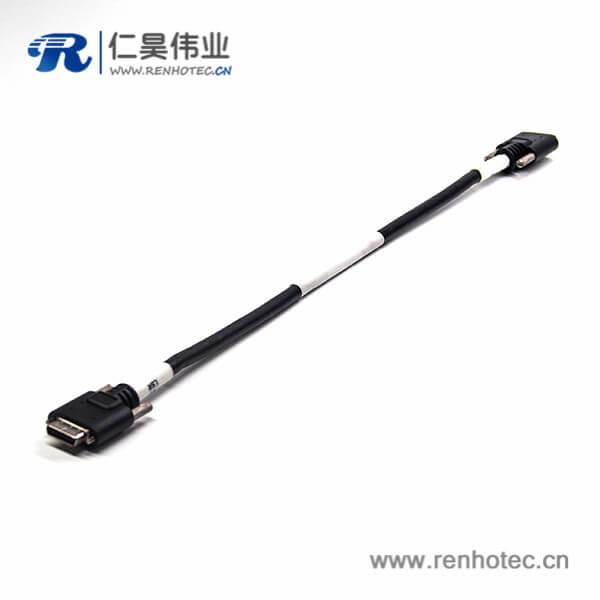 SCSI 线HPCN型26芯黑色塑胶壳公转公直式接插件螺丝锁接式双边线1米 SCSI 线HPCN型26芯黑色塑胶壳公转公直式接插件螺丝锁接式双边线1米