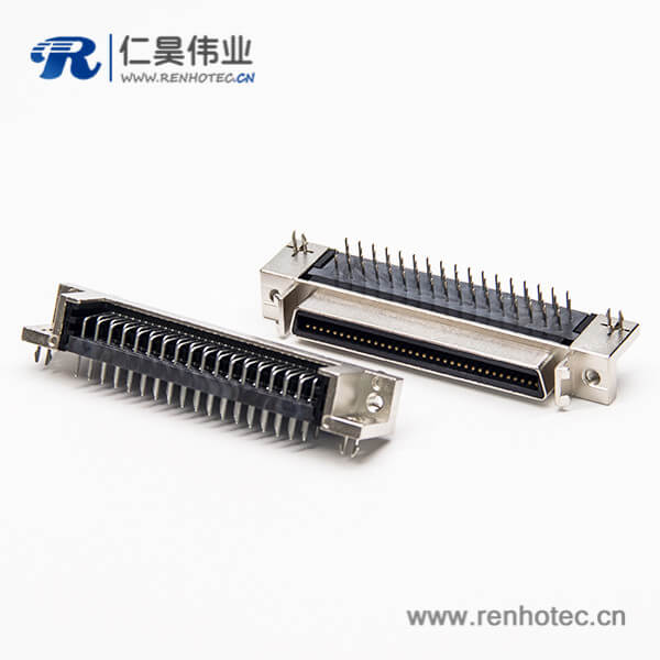 68针scsi接插件弯式90度母头穿孔式接PCB板 68针scsi接插件弯式90度母头穿孔式接PCB板