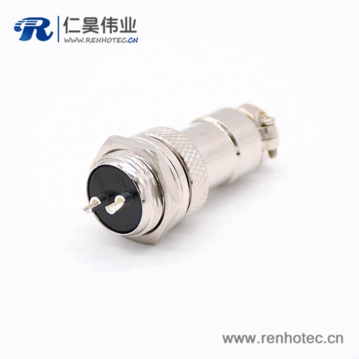 GX16 2芯母插头转公插座常规款直式圆形后锁穿墙焊线接插件 GX16 2芯母插头转公插座常规款直式圆形后锁穿墙焊线接插件