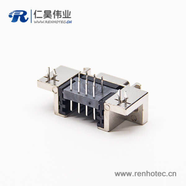 scsi母座接插件14pin弯式90度插板式带鱼叉脚接PCB板 scsi母座接插件14pin弯式90度插板式带鱼叉脚接PCB板