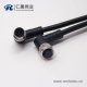 m12航空电缆8芯A型90度直式防水公对母不带屏蔽1M AWG24