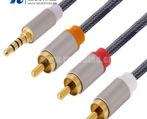 一分三RCA转接线3.5mm转3RCA音视频电视连接线 一分三RCA转接线3.5mm转3RCA音视频电视连接线
