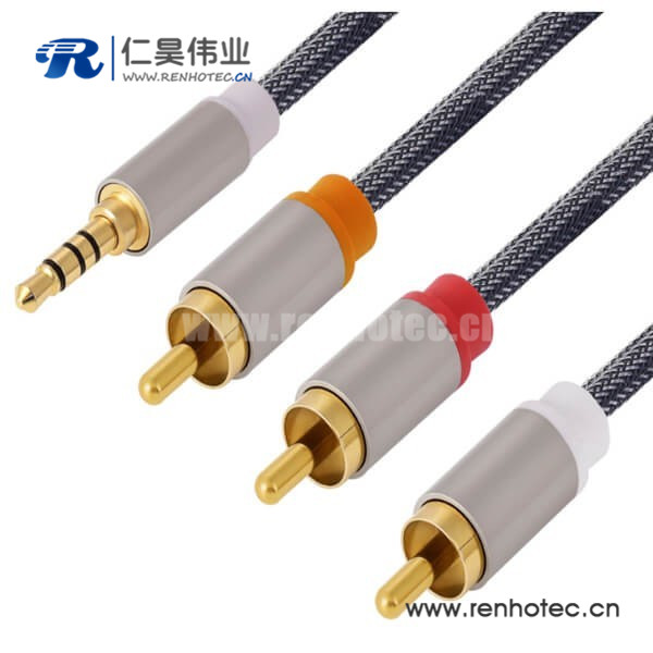 一分三RCA转接线3.5mm转3RCA音视频电视连接线 一分三RCA转接线3.5mm转3RCA音视频电视连接线